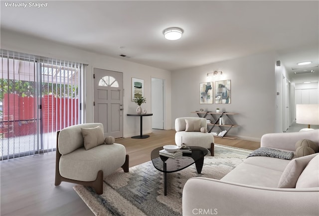 18417 Santar St, Rowland Heights, CA 91748 - living room featuring wood finished floors and baseboards