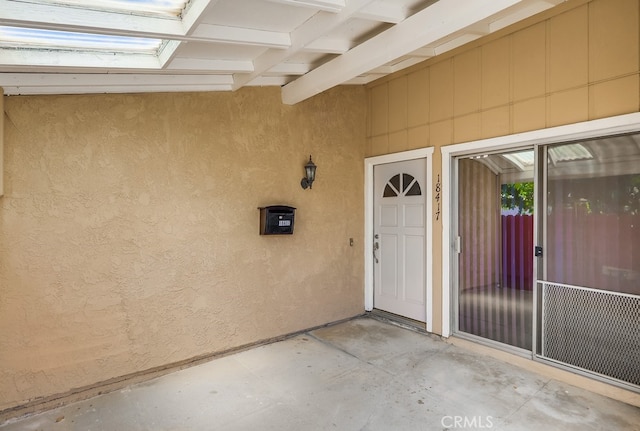 18417 Santar St, Rowland Heights, CA 91748 - property entrance featuring stucco siding and a patio area