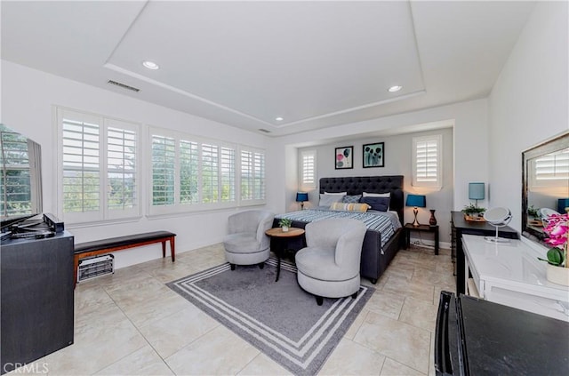 1330 W Marigold Ave, La Habra, CA 90631 - bedroom with a tray ceiling, multiple windows, recessed lighting, and baseboards