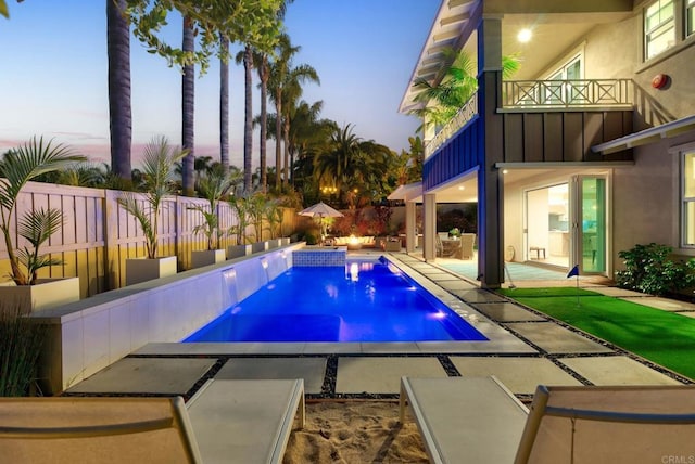 939 Moonstone Ct, Encinitas, CA 92024 - view of swimming pool with a patio area and a fenced backyard