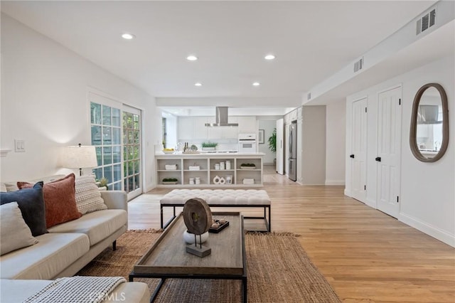 4947 Blackhorse Rd, Rancho Palos Verdes, CA 90275 - living room featuring light wood-style flooring, recessed lighting, and baseboards