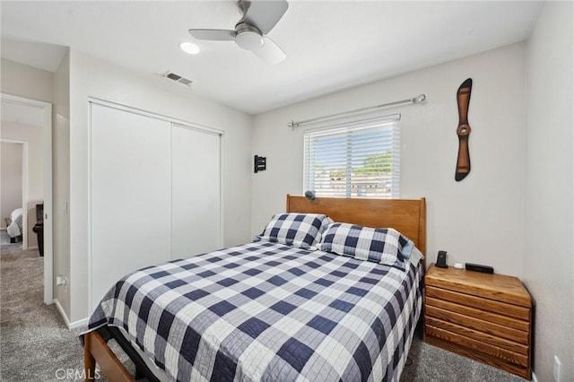 293 Belize Way, Oceanside, CA 92057 - carpeted bedroom featuring a closet and a ceiling fan