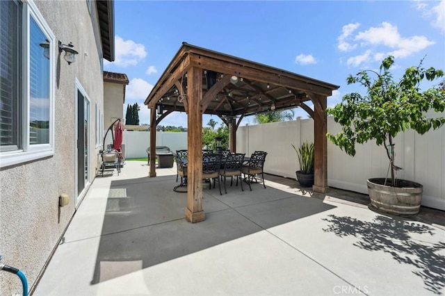 293 Belize Way, Oceanside, CA 92057 - fenced backyard featuring a gazebo, outdoor dining area, and a patio area