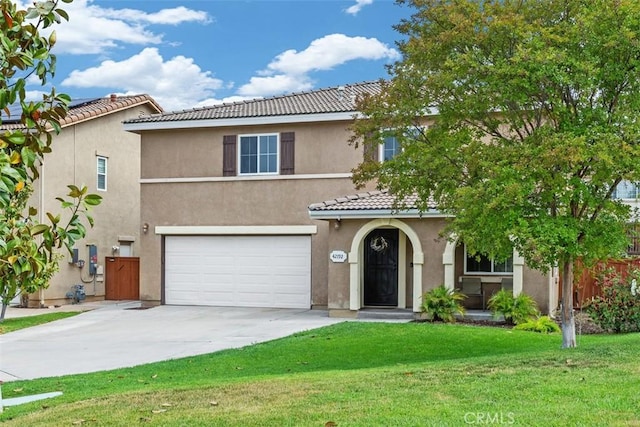 42192 Delmonte St, Temecula, CA 92591 - view of front of home featuring a tile roof, an attached garage, stucco siding, and driveway