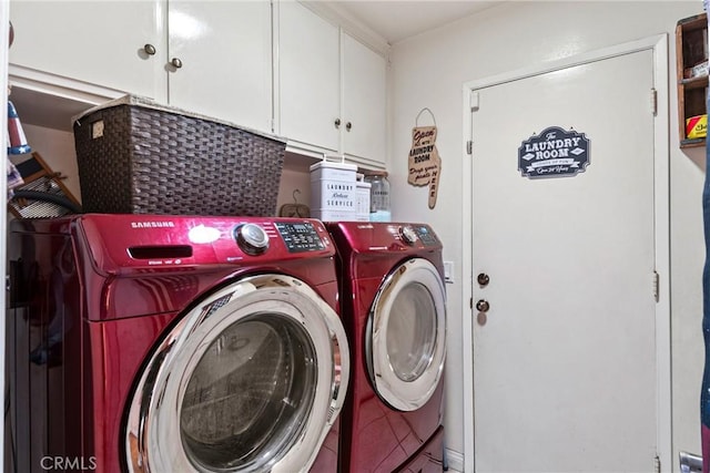 1528 E San Alto Ave, Orange, CA 92865 - laundry room featuring cabinet space and separate washer and dryer