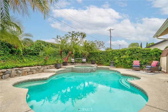 1528 E San Alto Ave, Orange, CA 92865 - view of swimming pool with a patio and a pool with connected hot tub