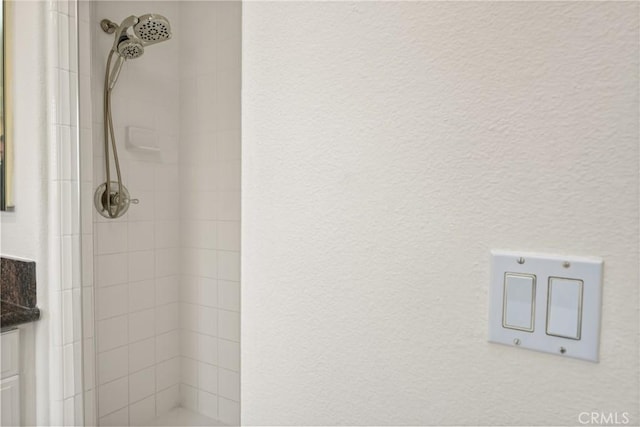 2437 N Eaton Ct, Orange, CA 92867 - bathroom view of a stall shower and a textured wall
