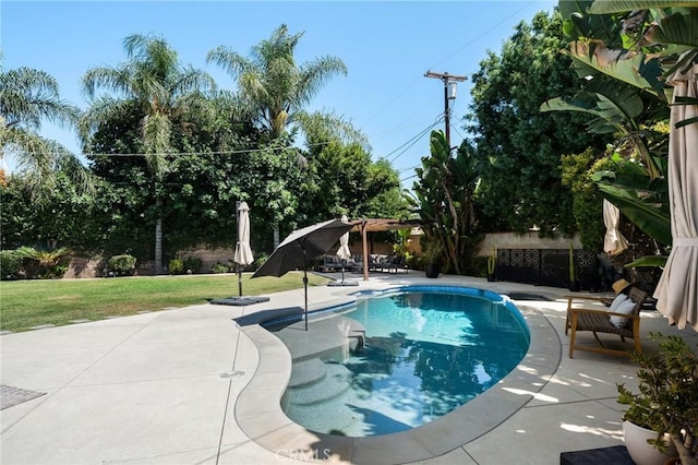 17949 Archwood St, Reseda, CA 91335 - swimming pool featuring a patio and a yard