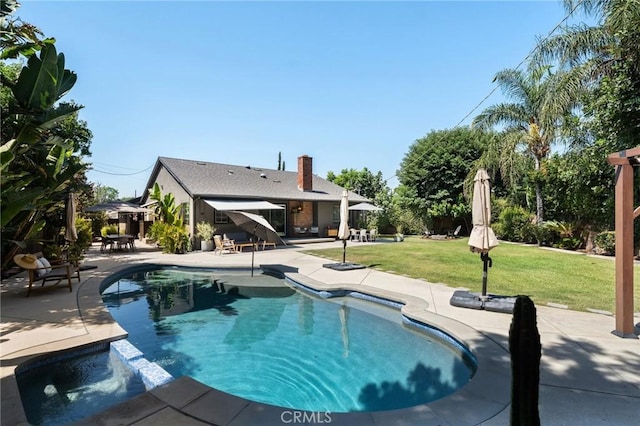 17949 Archwood St, Reseda, CA 91335 - swimming pool with a patio area and a lawn