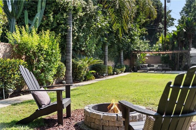 17949 Archwood St, Reseda, CA 91335 - surrounding community featuring an outdoor living space with a fire pit