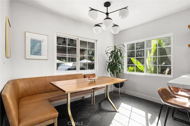 17949 Archwood St, Reseda, CA 91335 - tiled dining area featuring breakfast area and a chandelier