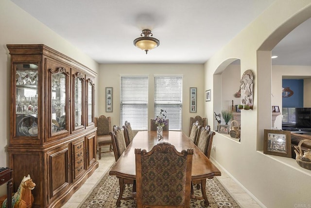 320 Corte Castillo, Chula Vista, CA 91914 - dining space featuring light tile patterned flooring and arched walkways