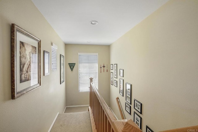 320 Corte Castillo, Chula Vista, CA 91914 - hallway with an upstairs landing, baseboards, and carpet floors