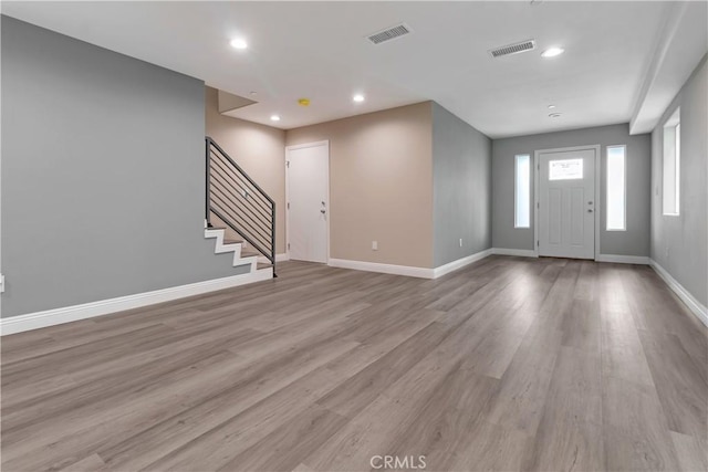 22022 Pioneer Blvd Unit A & B, Hawaiian Gardens, CA 90716 - entrance foyer with light wood-style floors, recessed lighting, and stairway
