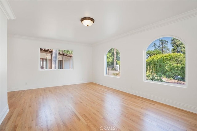 1247 Journeys End Dr, La Canada Flintridge, CA 91011 - spare room with light wood-style flooring and crown molding