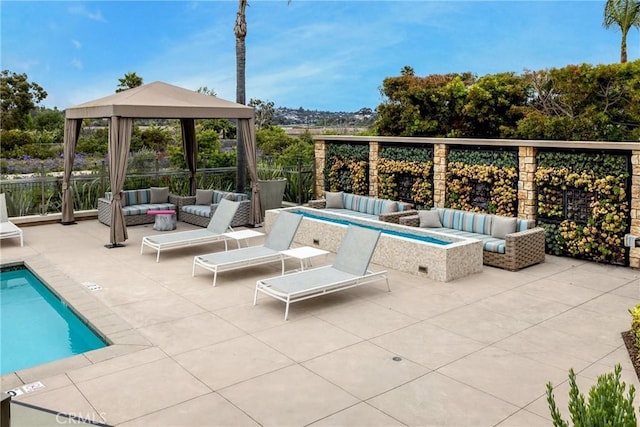 2393 Ocean St, Carlsbad, CA 92008 - view of swimming pool with an outdoor hangout area, a gazebo, and a patio area