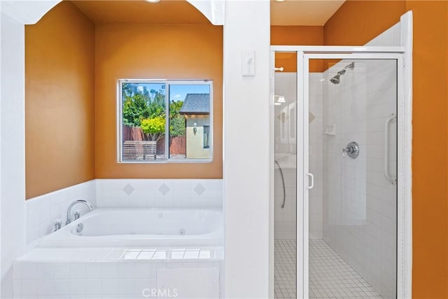 1550 Strawberry Ave, Arroyo Grande, CA 93420 - bathroom with a whirlpool tub and a shower stall