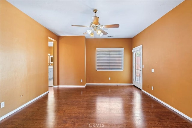 1550 Strawberry Ave, Arroyo Grande, CA 93420 - unfurnished room with a ceiling fan, wood finished floors, and baseboards