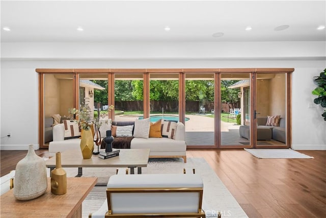 325 W Bellevue Dr, Pasadena, CA 91105 - living room featuring wood finished floors and recessed lighting