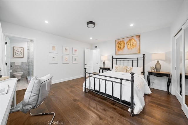 325 W Bellevue Dr, Pasadena, CA 91105 - bedroom with wood finished floors, recessed lighting, and ensuite bath