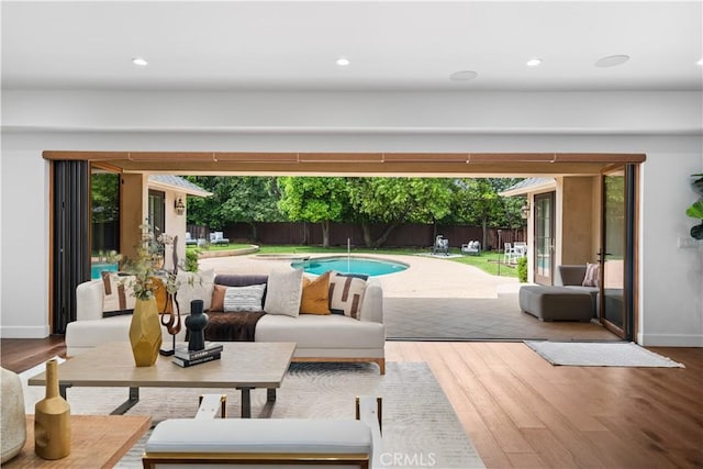 325 W Bellevue Dr, Pasadena, CA 91105 - living room featuring wood finished floors and recessed lighting