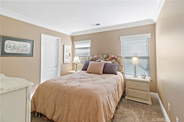 23556 Kathryn St, Murrieta, CA 92562 - bedroom featuring light colored carpet, ornamental molding, and baseboards