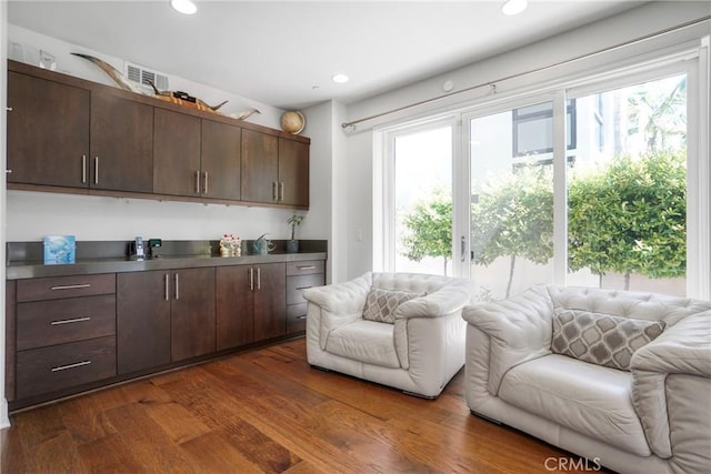 5823 Seahorse Ct, Playa Vista, CA 90094 - living room with plenty of natural light, dark wood finished floors, and recessed lighting
