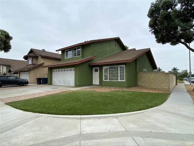 9602 Ives St, Bellflower, CA 90706 - traditional home featuring stucco siding, a garage, and concrete driveway