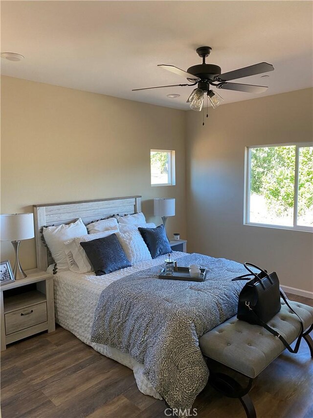 1488 Bille Rd, Paradise, CA 95969 - bedroom with wood finished floors and a ceiling fan