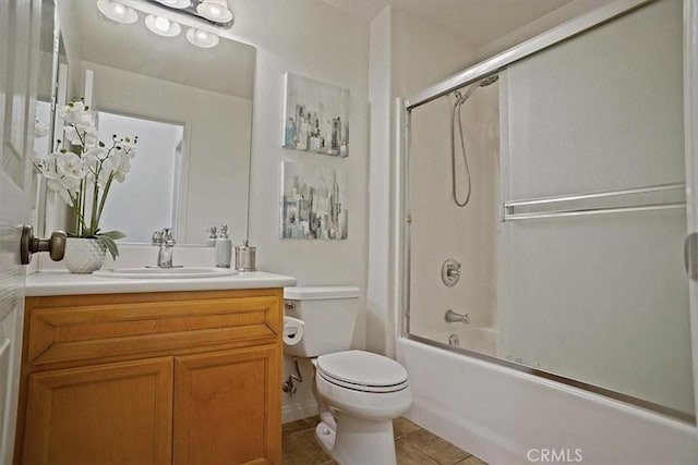 27045 Fairway Ln, Valencia, CA 91381 - bathroom featuring vanity, tile patterned floors, and shower / bath combination with glass door