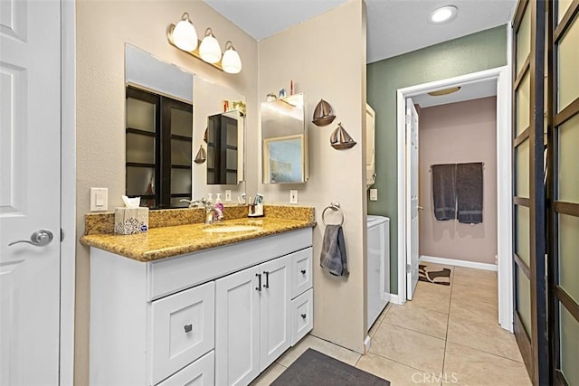 1040 Central Ave Unit 10, Riverside, CA 92507 - bathroom with vanity, tile patterned floors, and baseboards