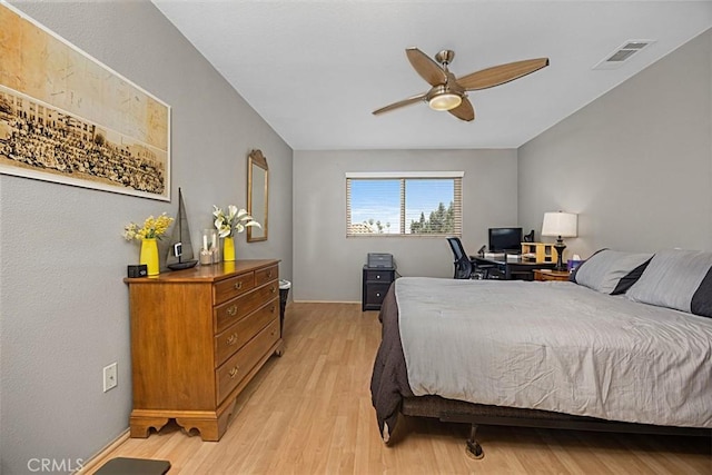 1040 Central Ave Unit 10, Riverside, CA 92507 - bedroom featuring light wood-type flooring, a ceiling fan, and baseboards