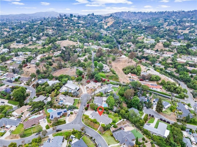 9818 Capulet Ave, Whittier, CA 90603 - aerial overview of property's location with mountains and nearby suburban area