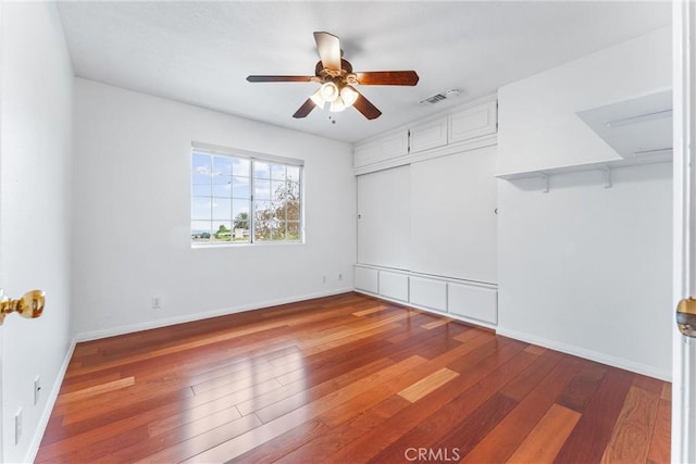 9818 Capulet Ave, Whittier, CA 90603 - empty room featuring a ceiling fan, wood-type flooring, and baseboards