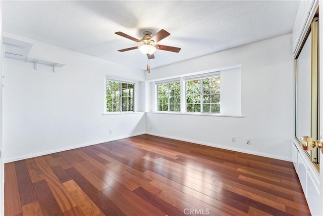 9818 Capulet Ave, Whittier, CA 90603 - empty room featuring hardwood / wood-style flooring, ceiling fan, and baseboards