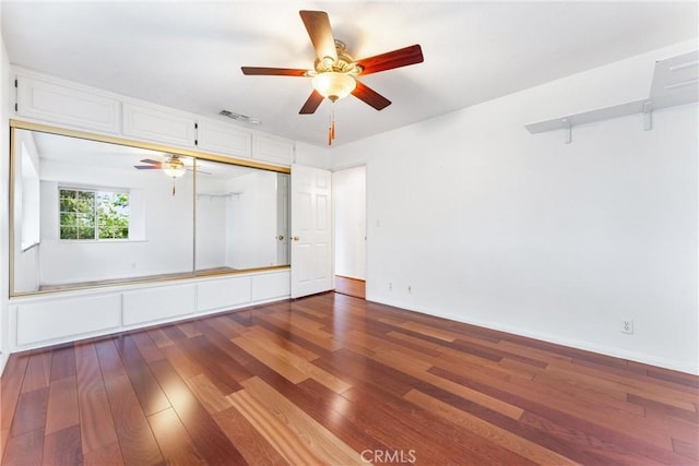 9818 Capulet Ave, Whittier, CA 90603 - empty room featuring a ceiling fan, wood-type flooring, and baseboards