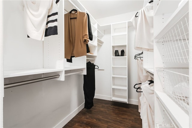 1617 S Beverly Glen Blvd Unit 301, Los Angeles, CA 90024 - walk in closet featuring dark wood finished floors