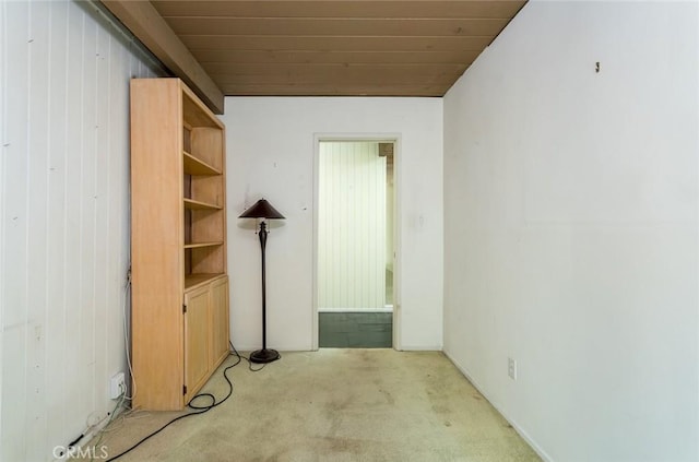 1560 Sheridan, Glendale, CA 91206 - unfurnished room with light carpet and wood ceiling