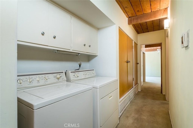 1560 Sheridan, Glendale, CA 91206 - washroom featuring cabinet space, wooden ceiling, and separate washer and dryer