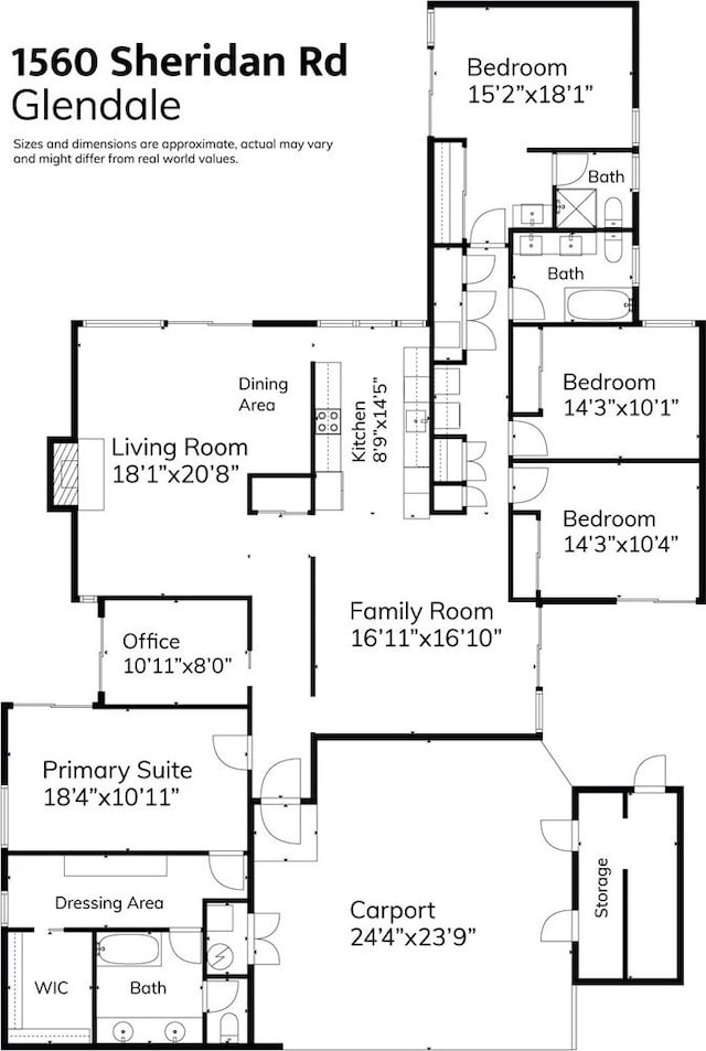 1560 Sheridan, Glendale, CA 91206 - floor plan / room layout