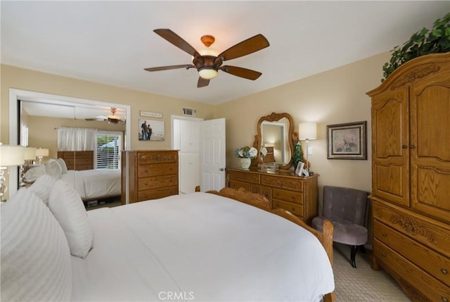 210 View Dr, La Habra, CA 90631 - bedroom with ceiling fan and light carpet