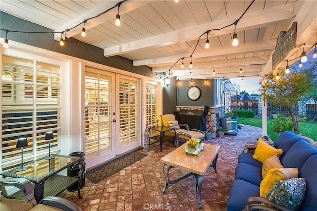 210 View Dr, La Habra, CA 90631 - view of patio with french doors and outdoor lounge area