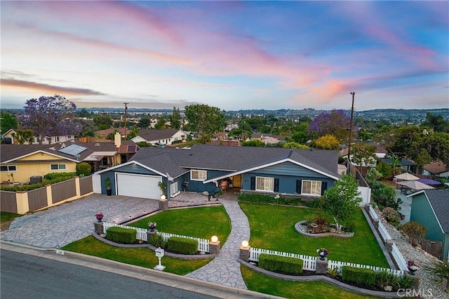 210 View Dr, La Habra, CA 90631 - aerial view at dusk of a residential view