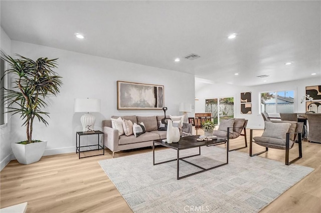 2842 E Virginia Ave, Anaheim, CA 92806 - living area featuring light wood-type flooring, baseboards, and recessed lighting