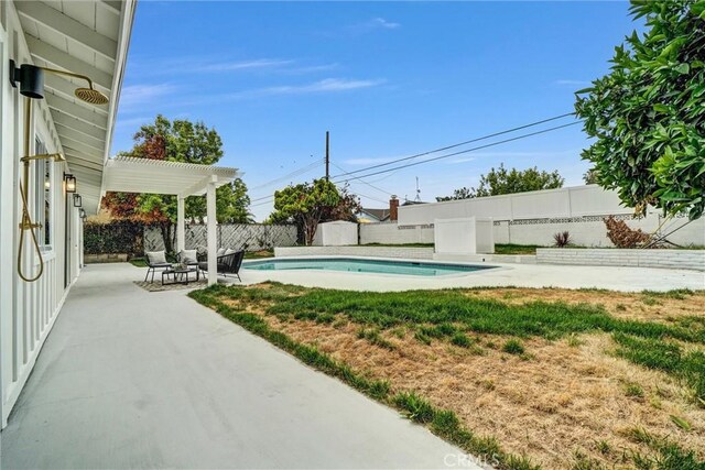 2842 E Virginia Ave, Anaheim, CA 92806 - view of swimming pool with a fenced backyard, a patio area, and a pergola