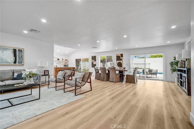 2842 E Virginia Ave, Anaheim, CA 92806 - living area featuring light wood-style floors and recessed lighting