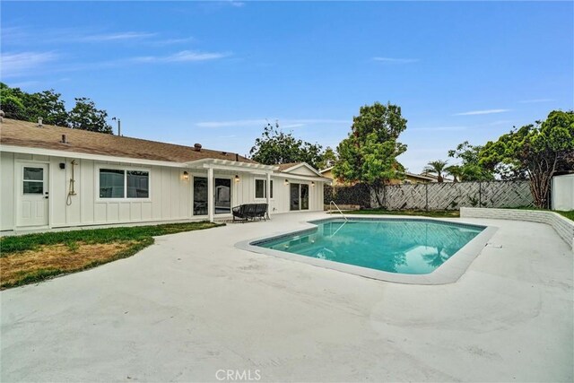 2842 E Virginia Ave, Anaheim, CA 92806 - view of swimming pool with a fenced backyard, a patio area, and a pergola