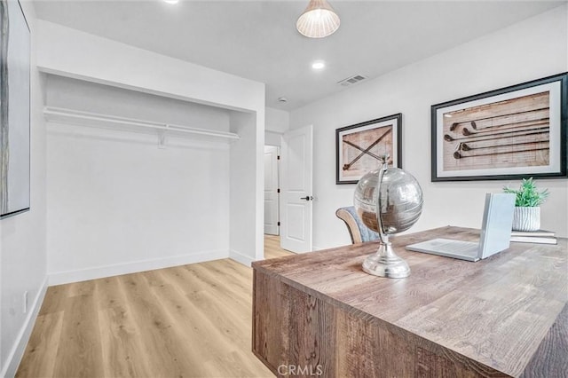 2842 E Virginia Ave, Anaheim, CA 92806 - office area with wood finished floors, baseboards, and recessed lighting