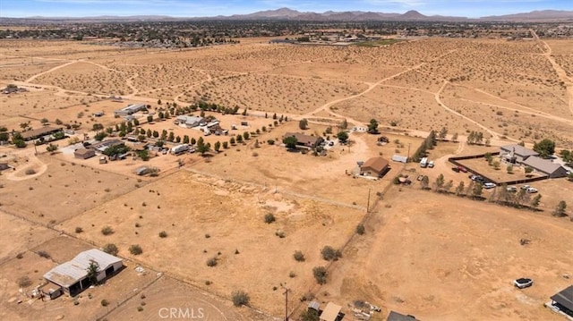22025 Del Oro Rd, Apple Valley, CA 92308 - aerial overview of property's location featuring a desert landscape, rural landscape, and a mountain backdrop