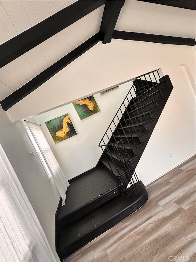 3208 W 74th St, Los Angeles, CA 90043 - stairway with wood finished floors and baseboards